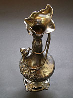 WMF STYLE CONTINENTAL JUGENDSTIL ORGANIC ART NOUVEAU SILVER PLATED  CHILS AND BIRD VASE C.1905