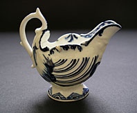 antique blue and white pottery image - RARE ANTIQUE DERBY BLUE AND WHITE BUTTER BOAT C.1768