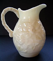 Belleek pottery image - IRISH BELLEEK IVY PATTERN CREAM JUG SECOND BLACK MARK C.1891-1926