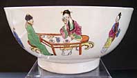 WORCESTER PORCELAIN MEISSEN MARK, CHINESE FAMILY STAND PATTERN BOWL C.1775
